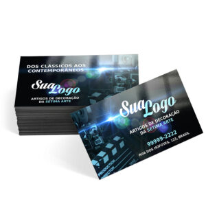 CARTÕES DE VISITA COUCHÊ 300G LAMINAÇÃO BRILHO FRENTE E VERSO - 4X4 - 250unid