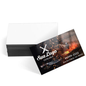 CARTÕES DE VISITA COUCHÊ 300G LAMINAÇÃO BRILHO FRENTE - 4X0 - 100unid